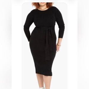 Womens GREEN tie waist sweater dress. NWT